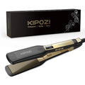 KIPOZI-profissional alisador de cabelo liso de titânio, display LCD digital, dupla tensão, aquecimento instantâneo, curling ferro - L.Lartylife