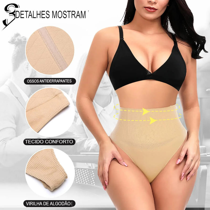 ElegantShape Shaper: Calcinha de Cintura Alta para Controle de Barriga e Bumbum Perfeito