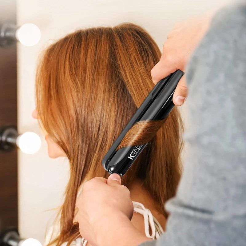 Kipozi cabelo profissional ferro liso 2 em 1 modelador de cabelo temperatura ajustável rápido aquecimento alisador de cabelo alisamento ferro - L.Lartylife