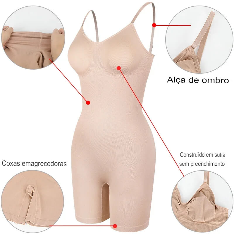 Modelador feminino para controle da barriga sem costura - Body CurveMaster