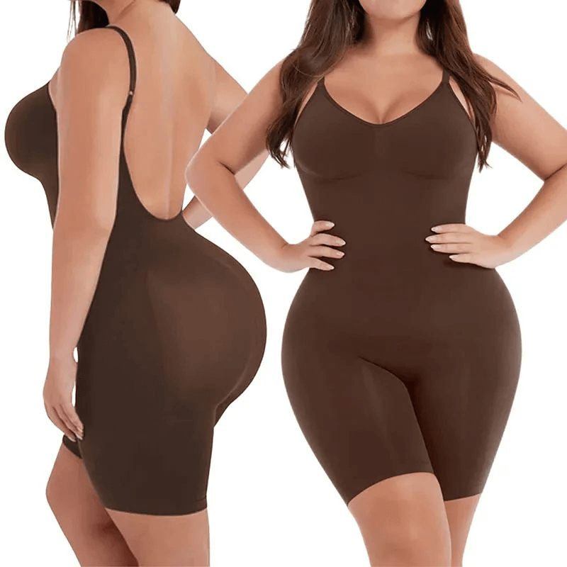 ShapeMasterFit: Modelador Corporal Sem Costura com Design de Bumbum Modelado e Costas Baixas para Conforto e Elegância