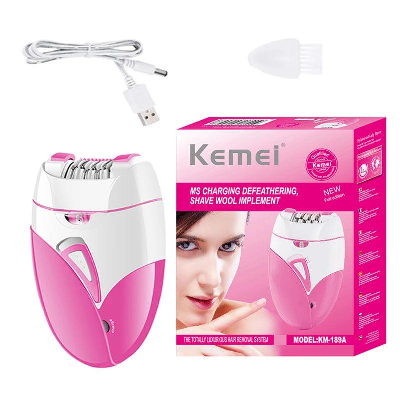 Kemei-Depiladora eletrica recarregável para mulheres, fêmea, facial, corpo inteiro, original - L.Lartylife