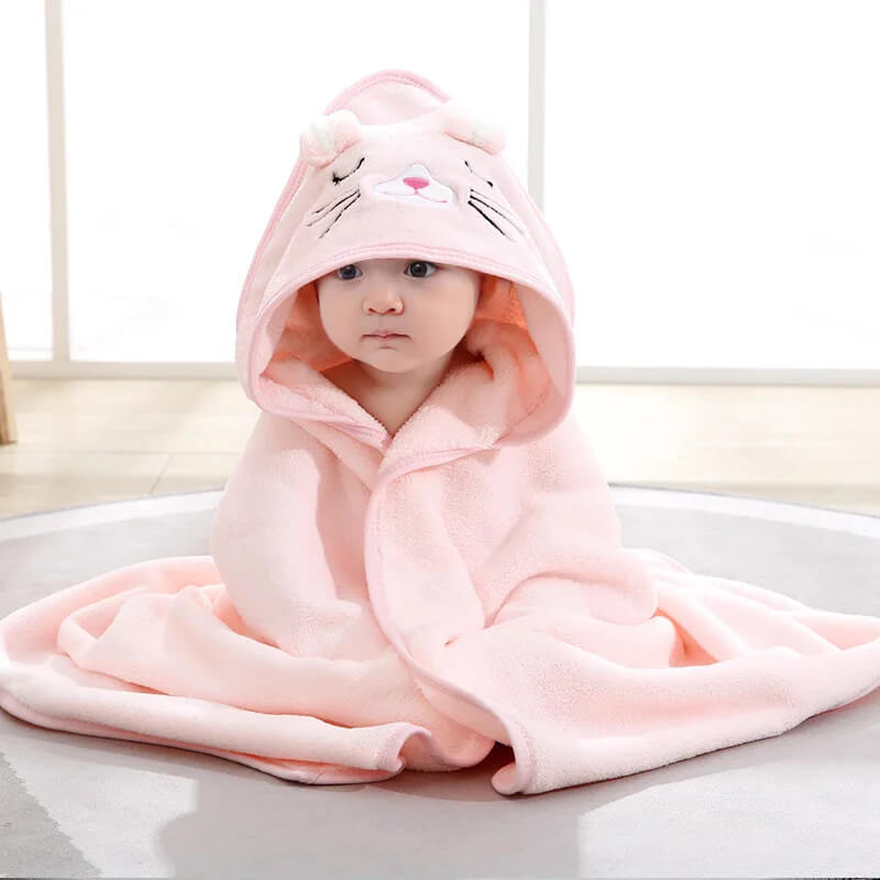 Toalha de Banho com Capuz Animal para Bebês - Envoltório Quente e Macio - L.Lartylife
