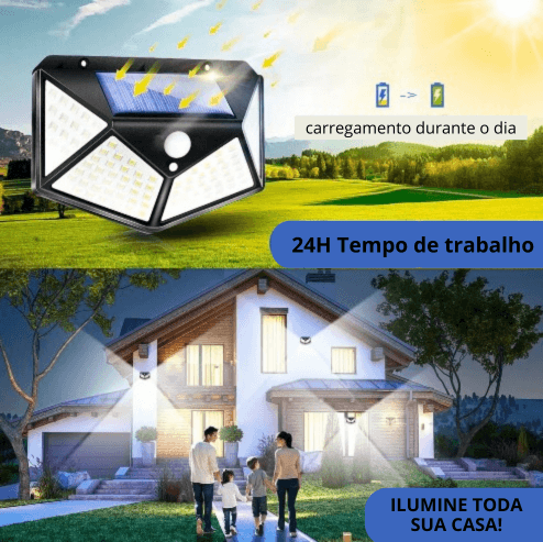 Kit 2 Refletor Solar Para casa com sensor de presença - L.Lartylife